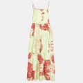 Floral Maxi Dress Lime/Red