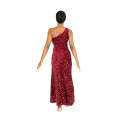 Glamorous Sequin Evening Gown in Red