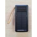 2 in 1 10000 mAh Solar & Electrical Powered Power Bank - Black