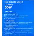 2400LM 30 Watt LED Outdoor Rechargeable Flood Light