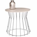 Infinity Side Table Chrome and Cream