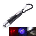 2pcs Outdoor Keychain Metal Shell Mini LED Flashlight Laser Light with Money Detecting(Black)