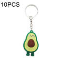 10 PCS Cute Fruit Jewelry Soft Silicone Cartoon Anthropomorphic Avocado Key Ring