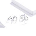 S925 Sterling Silver Simple Style Lines Women Earrings