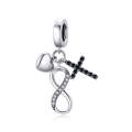 S925 Sterling Silver Infinity Symbol Cross Pendant DIY Bracelet Necklace Accessories