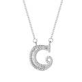Women Fashion S925 Sterling Silver English Alphabet Pendant Necklace, Style:C
