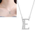 Women Fashion S925 Sterling Silver English Alphabet Pendant Necklace, Style:E