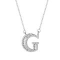 Women Fashion S925 Sterling Silver English Alphabet Pendant Necklace, Style:G