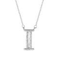 Women Fashion S925 Sterling Silver English Alphabet Pendant Necklace, Style:I