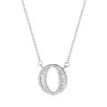 Women Fashion S925 Sterling Silver English Alphabet Pendant Necklace, Style:O