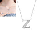 Women Fashion S925 Sterling Silver English Alphabet Pendant Necklace, Style:Z