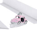 S925 Sterling Silver Pink Car Beads DIY Bracelet Necklace Accessories