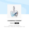 S925 Sterling Silver Charming Scenery Heart Pendent DIY Bracelet Necklace Accessories