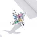 S925 Sterling Silver Colorful Little Windmill Beads DIY Bracelet Necklace Accessories