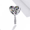 S925 Sterling Silver Heart-shaped Tree Of Life Beads DIY Bracelet Necklace Accessories
