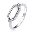 Buy S925 Sterling Silver Shining Geometry Women Ring, Size:8