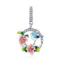 S925 Sterling Silver Birds Flowers Pendant DIY Bracelet Necklace Accessories