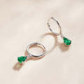 S925 Sterling Silver Water Drop Zircon Women Earrings(Green)