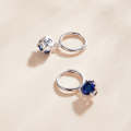 S925 Sterling Silver Water Drop Zircon Women Earrings(Blue)