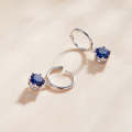 S925 Sterling Silver Water Drop Zircon Women Earrings(Blue)