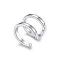 S925 Sterling Silver Silver Double-ring Ear Clip Women Earrings