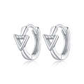 S925 Sterling Silver Silver Triangle Ear Buckle Women Earrings