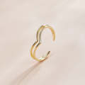 S925 Sterling Silver Simple Hollow Lines Women Open Ring