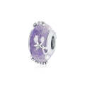 S925 Sterling Silver Flower Purple Blass Beads DIY Bracelet Necklace Accessories