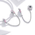 S925 Sterling Silver Pink Heart Safety Chain DIY Bracelet Necklace Accessories