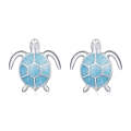 S925 Sterling Silver Blue Turtle Women Earrings