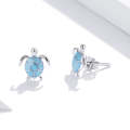 S925 Sterling Silver Blue Turtle Women Earrings