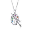 S925 Sterling Silver Paint Brush Women Nacklace Jewelry