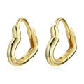 S925 Sterling Silver Heart-shaped Hollow Ear Stud Women Earrings(Gold)