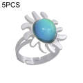 5 PCS Temperature Sensitive Discoloration Adjustable Open Ring(Sun Gem)