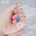 2 PCS Alloy Temperature Sensitive Discoloration Necklace Jewelry(Round Butterfly)