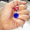 2 PCS Alloy Temperature Sensitive Discoloration Necklace Jewelry(Round Smiley)