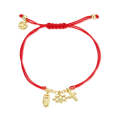 S925 Sterling Silver Lucky Symbol Red Rope Bracelet Women Jewelry