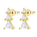 S925 Sterling Silver Exquisite Christmas Tree Ear Studs Women Earrings(Gold)