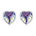 S925 Sterling Silver Fish Scale Heart Ear Studs Women Earrings