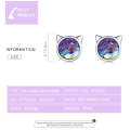 S925 Sterling Silver Fish Scale Cat Head Ear Studs Women Earrings