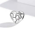 S925 Sterling Silver Heart Puzzle Beads DIY Bracelet Necklace Accessories