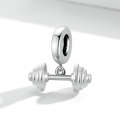 S925 Sterling Silver Weightlifting Barbell Pendant DIY Bracelet Necklace Accessories