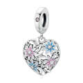 S925 Sterling Silver Heart Secret Garden Pendant DIY Bracelet Necklace Accessories
