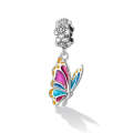 S925 Sterling Silver Colorful Butterfly Pendant DIY Bracelet Necklace Accessories