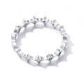 S925 Sterling Silver Colorful Zircon Star Women Ring, Size:7