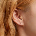 S925 Sterling Silver Mini Flower Ear Stud Women Earrings(Silver)