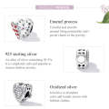 S925 Sterling Silver Heart Clock Beads DIY Bracelet Necklace Accessories