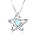 S925 Sterling Silver Opal Star Women Nacklace Jewelry