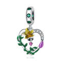 S925 Sterling Silver Heart Flower Pendant DIY Bracelet Necklace Accessories