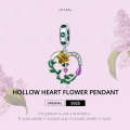 S925 Sterling Silver Heart Flower Pendant DIY Bracelet Necklace Accessories